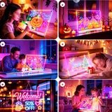 7 Light Modes Acrylic Writing Tablet Set Rechargeable LED Drawing Board with Adjustable Stand White