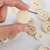 100pcs Engineered Wooden Button Craft Sewing DIY Handmade With Love Wooden Buttons