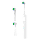 Rotary Electric Toothbrush 3 Modes Ultrasonic Toothbrush with Travel Case and 2 Replacement Brush Heads White