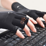 Half Finger Compression Gloves – Carpal Tunnel & Joint Support for Typing Black