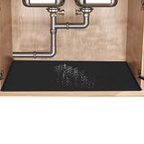 Under Sink Silicone Mat Raised Edge for Cabinet Floor Protection Black