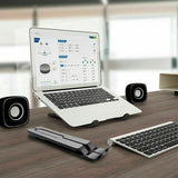 Foldable Aluminum Laptop Stand with Adjustable Height for Desk Use Black