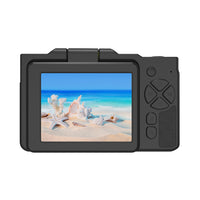 16X Zoom Digital Camera 180 Degree Flip Screen Autofocus Video Camera with 32G Memory Card Black