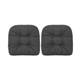 2Pcs Dining Chair Cushions Office Chair Seat Pad Backrest Pad Dark Grey