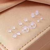 6 Styles 600Pcs Silicone Earring Backs Clear Soft Plastic Rubber Earring Backings with Storage Box