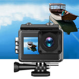 5K 30FPS Action Camera with Waterproof Case Dual Screens and EIS Stabilization