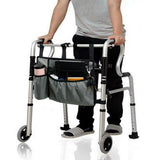 Premium Walker Storage Bag with Multiple Pockets – Walker Organizer Accessory Gray