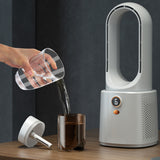 2-in-1 Leafless Desktop Humidifier Fan with Night Light for Office Bedroom