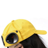 2 in 1 Eye Shade Baseball Cap Adjustable Cotton Blend Yellow