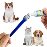 10PCS Pet Toothbrush Dual End Long Handle for Dogs Cats