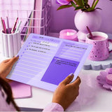 Desktop Acrylic Dry Erase Board with Stand Office Supplies Purple