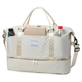 2Pcs Travel Weekender Bags Duffle Bag for Women with Shoe Compartment White