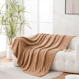 Soft & Fluffy Fleece Throw Blanket Perfect for Sofa Couch Chair Bed Living Room & Bedroom Brown