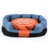 Waterproof Pet Bed with Removable Washable Cover for Small & Medium Cats and Dogs Blue and Orange L