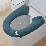 Winter Warm Toilet Seat Cover Elastic Bathroom Closestool Toilet Seat Cover Pad Mat Dark Green