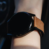 20mm Magnetized Leather Watch Band – Genuine Leather Strap for Samsung Huawei Xiaomi Dark Brown