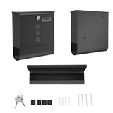 Wall Mounted Large Metal Mailbox with Key Lock Rust-Resistant Parcel Box