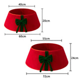 Christmas Tree Skirt Collar with Bow for Stand and Wire Cover Red