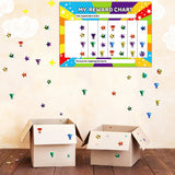 4 PCS Star Reward Chart with 3 Glitter Sticker Sheets Set Reusable Behaviour Chore