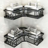 2PCS Carbon Steel Corner Caddy Adhesive Shower Shelf for Bathroom