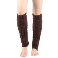 Women Knit Leg Warmers Winter Warm Long Boot Socks Coffee