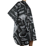 Waterproof Hair Cutting Cape with Snap Closure and Brush for Styling