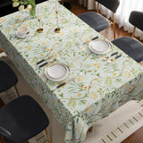Table Cloth Waterproof Tablecloth Oil Proof Spill Proof Cloth for Dining Camping Green