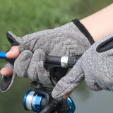 Pair of Touchscreen Gloves Water-Resistant Workout Gloves for Motorcycle Cycling Fishing Sports Gray