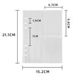 A5 Fluffy Embroidered 6-Ring Snap Closure Photo Album with 4-Pocket Pages Black