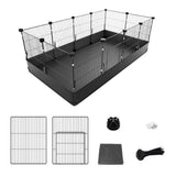 Small Animal Foldable  Playpen with Mat for Guinea Pigs Puppy Play Pen Indoor Outdoor Portable Metal Wire Yard Fence