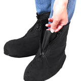 Reusable Rain Shoe Covers Bike Waterproof Zipper Overshoes Boots Gear Anti-Slip