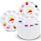 12PCS 10 Well Plastic Paint Palette for Acrylic Watercolor Art Painting Supplies