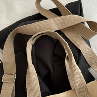 Large Canvas Tote Bag for Women Multi-Pocket Crossbody Bag Work Bible Messenger Purse Khaki