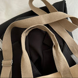Large Canvas Tote Bag for Women Multi-Pocket Crossbody Bag Work Bible Messenger Purse Khaki
