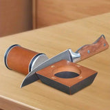 Four Angle Knife Sharpener Kit Rolling with 6 Diamond Discs Angle Guide Brown