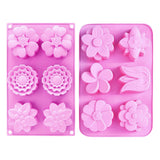 3 PCS Flower Shaped Silicone DIY Handmade Soap Mold US Seller