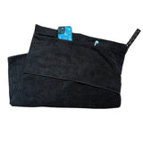 120x50cm Microfibre Towel Quick Dry Gym with Pocket and Silicone Base Black
