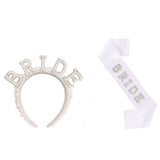 3Pcs Bride to Be Headband with Sash and Veil for Bachelorette Party Decorations Iridescent Rhinestone