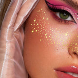 6PCS Glitter Freckles Face Tattoo Water Resistant Gold Party Stickers Style 1