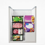 4 PCS Stackable Freezer Bins Clear Organizer with Folding Handles
