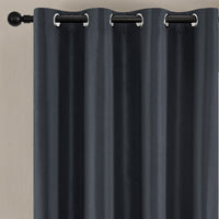 100% Blackout Curtain Panel with Black Liner – Heat & Light Blocking Black