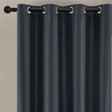 100% Blackout Curtain Panel with Black Liner – Heat & Light Blocking Black