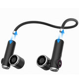Easy Attached Detachable Fan Neck Handheld Dual 2000mAh Battery Black