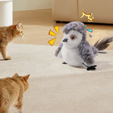 Cat Squeaky Toys Flapping Wing Interactive Cat Toy Rechargeable Touch Activated Kitten Plush Pet Toy