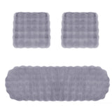 3Pcs Faux Sheepskin Auto Seat Home Cushion Fur Pad Cover Warm Mat Grey
