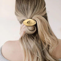 3Pcs Metal Hair Ties Stylish Geometric Design Elastic Gold Ponytail Holders