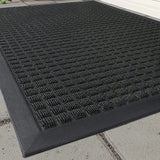 PVC Entrance Mat 45x75cm Slip Resistant Rubber Backing for Door Black