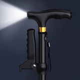 Elder Folding Walking Stick Walking Cane Height Adjustable LED Light