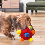 Dog Snuffle Ball Slow Feeder Puzzle Toy for Treats and Snacks Red