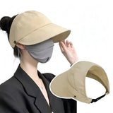 2PCS Wide Brim Quick Dry Foldable Sun Hat with Ponytail Opening and Hook